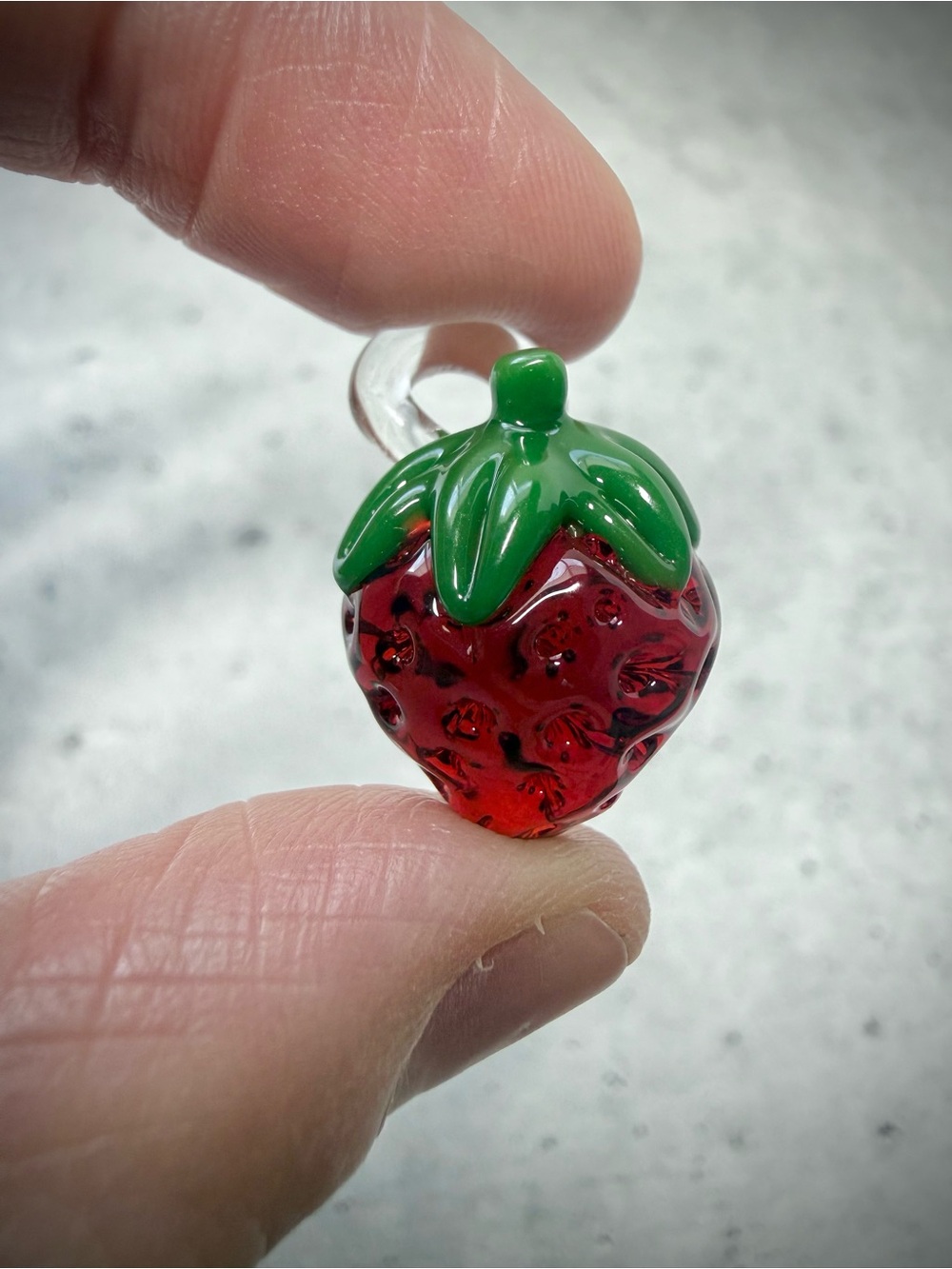 Handblown Glass Strawberry Pendant 🍓